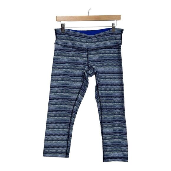 Lululemon Wunder Under Crop Legging Sz 10 Space Dye Twist Sapphire Blue Legging - Picture 1 of 6